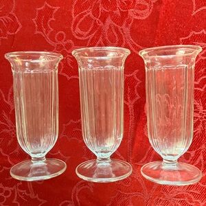 Set of 3 Clear Glass Parfait Sundae Cups